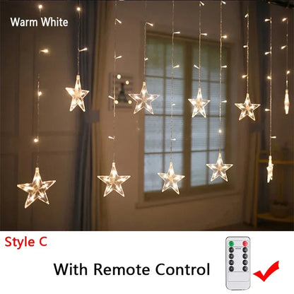 Rynx | 220V/110V/Battery Christmas Lights 2025 Light String Fairy Garland Curtain Decor for Holiday Party Christmas 2024 New Year's Decoration
