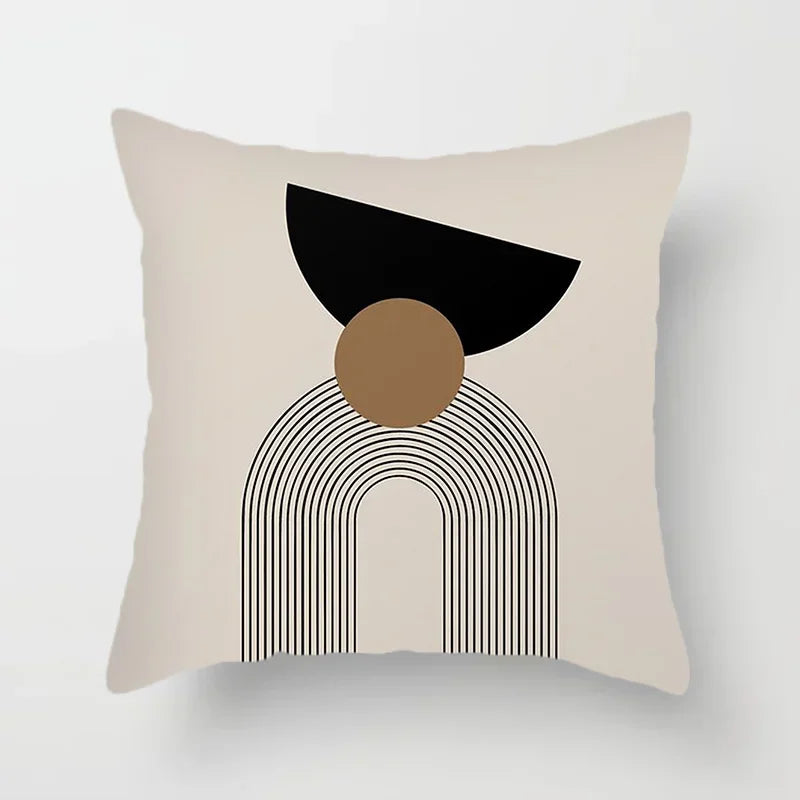RYNX | Cushion cover - Modern Black-White Cushion Cover with Abstract Art Print G