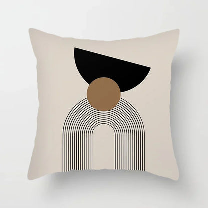 RYNX | Cushion cover - Modern Black-White Cushion Cover with Abstract Art Print G