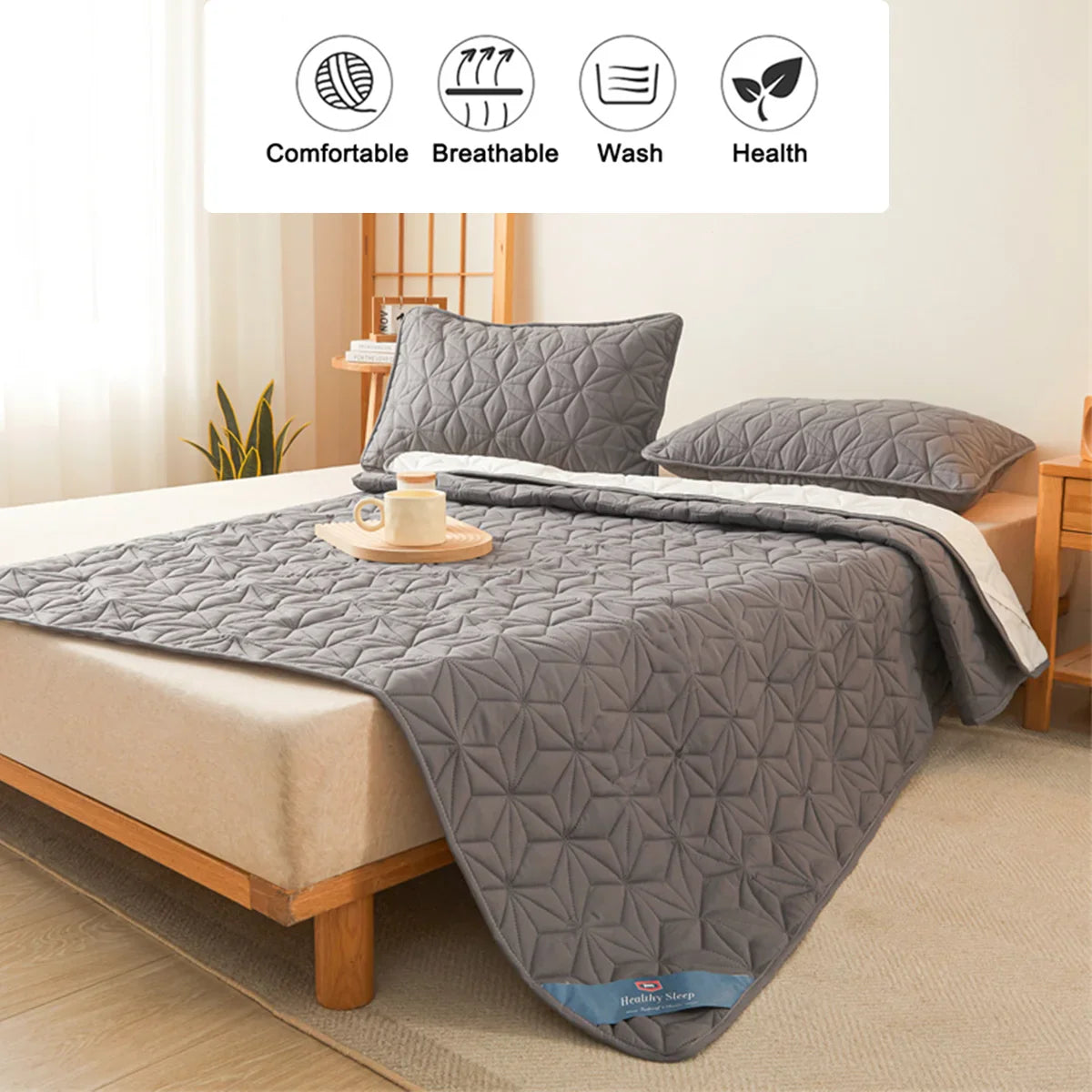 Rynx | Waterproof Mattress Topper with Elastic Band – Quilted Bed Protector Pad for Single/Double Beds | Winter Mattress Cover