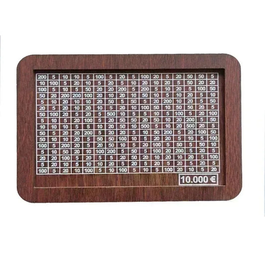 Rynx | Wooden Money Box Piggy Bank - Reusable Cash Bank with Savings Goal and Numbers for Encouraging Saving Habits