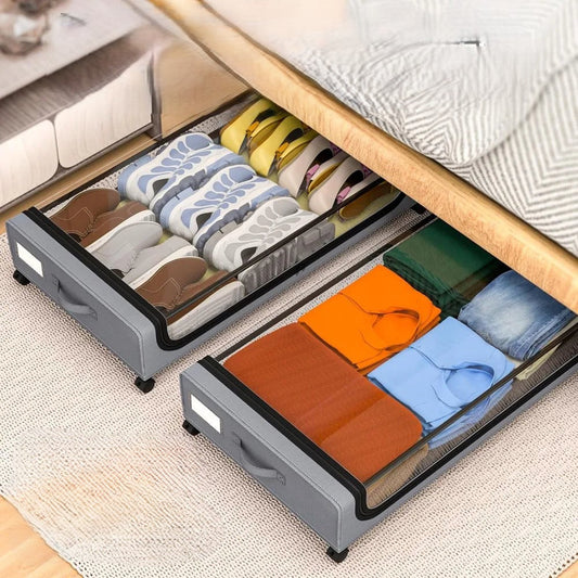 Rynx | Underbed Storage Stackable Wheeled Box Organizer