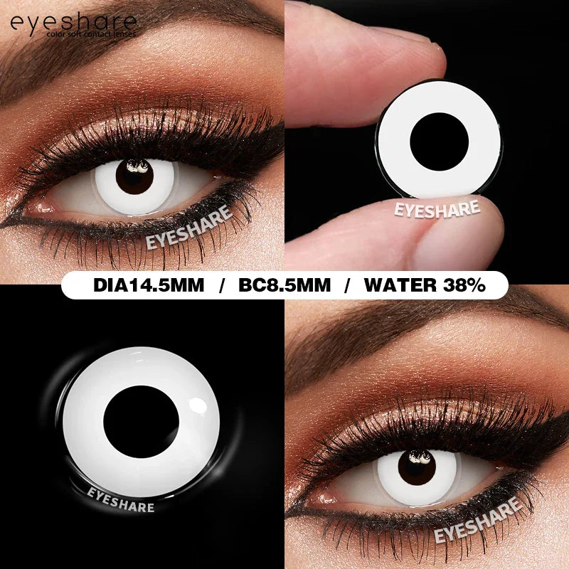 Rynx | 1 Pair Halloween Colored Contact Lenses for Cosplay White Contact Anime Colored Eye Lenses Annual Vampire Red Contact Lens