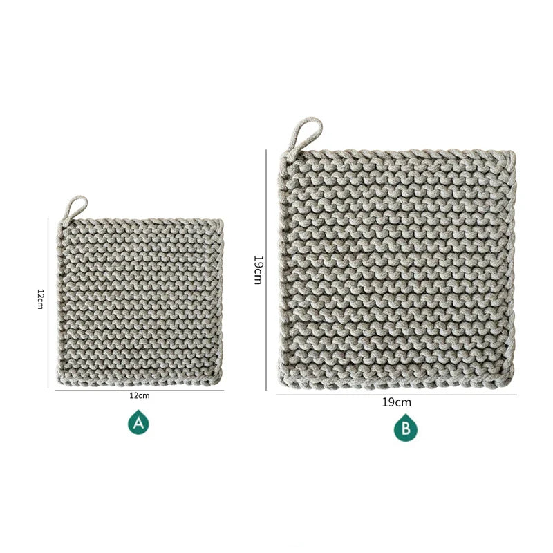 Rynx | Woven Pot Holder Cotton Coaster Heat Resistant Cup Mug Mat Coffee Tea Hot Drink Coaster Placemat Table Decoration Accessories