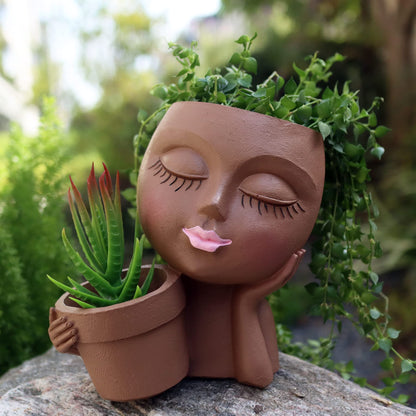 Rynx | Cute Little Girl With Her Pot Flower Planter