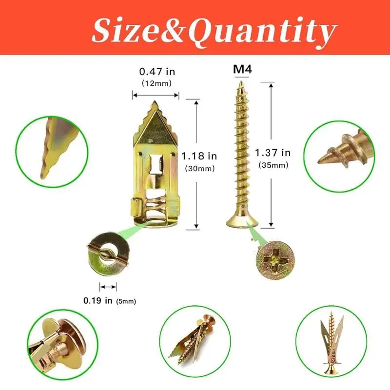 Rynx | Self-drilling drywall anchors with screws – No pre-drilling, maximum load capacity