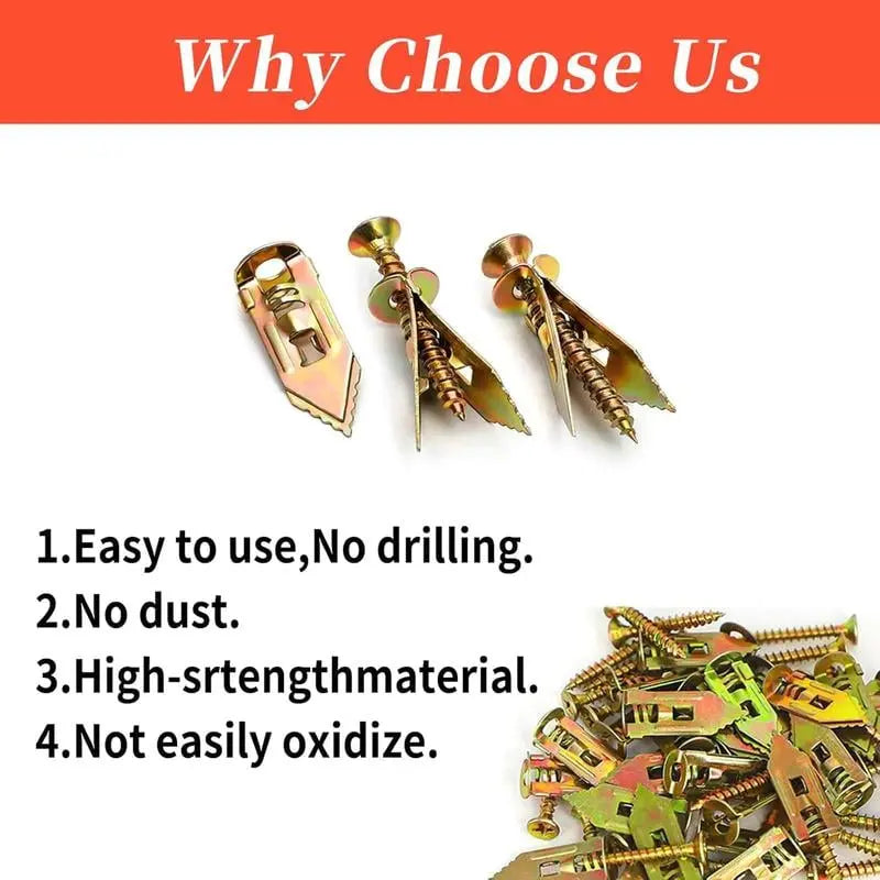 Rynx | Self-drilling drywall anchors with screws – No pre-drilling, maximum load capacity