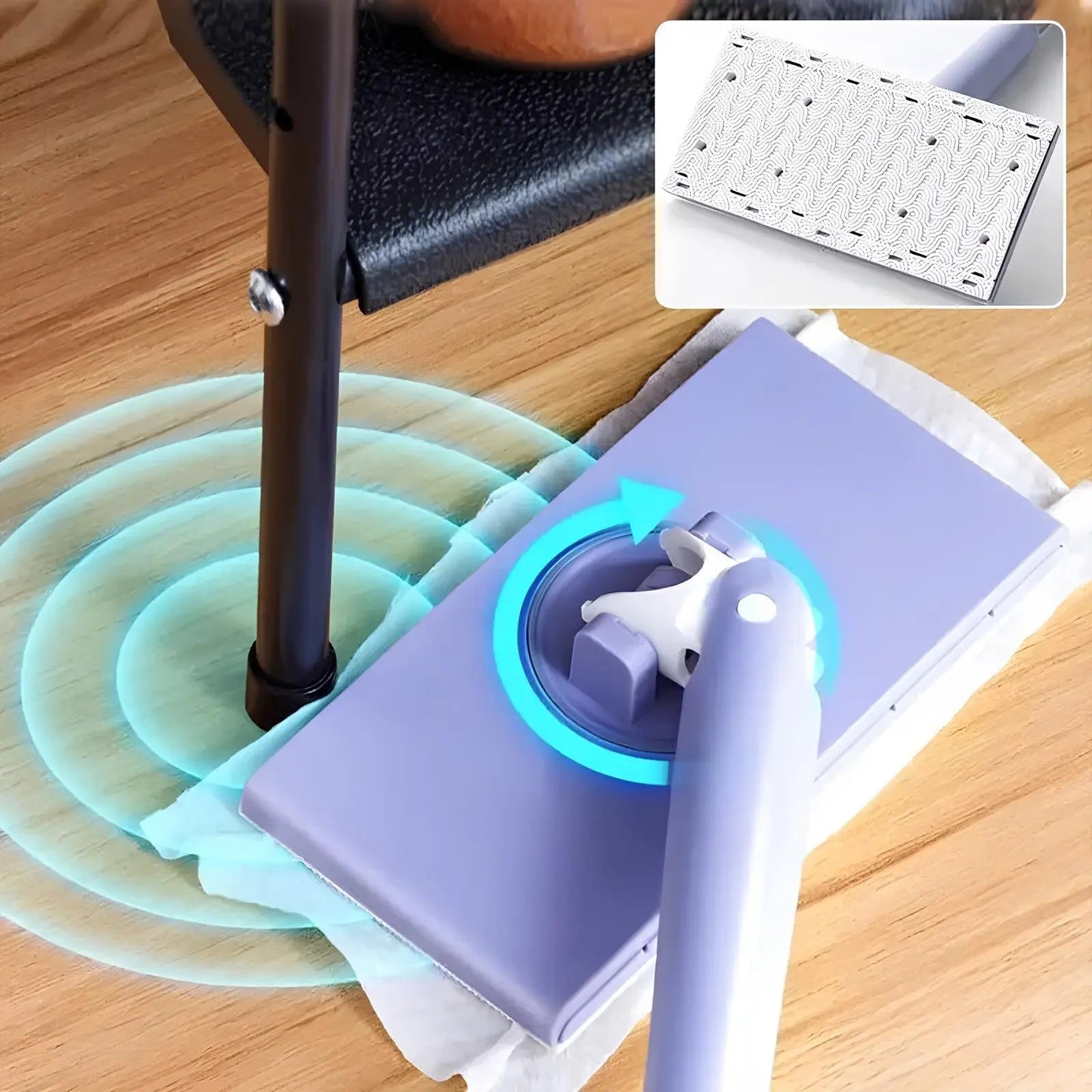 Rynx | Self-changable flat mop (NOW 180% larger) + 4 cleaning cloths
