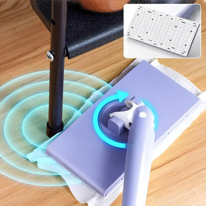 Rynx | Self-changable flat mop (NOW 180% larger) + 4 cleaning cloths