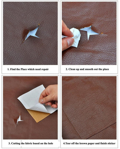 Rynx | Jumbo XL Luxe Litchi Leather Repair Stickers - Stylish Solutions for Elegant Furniture Repairs