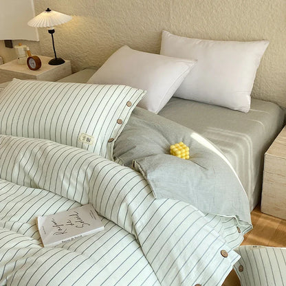 Rynx | 100% Cotton Duvet Cover Stripes Bedspread Skin-friendly Bedding Comforter Cover High-quality Duvet Cover duvet cover