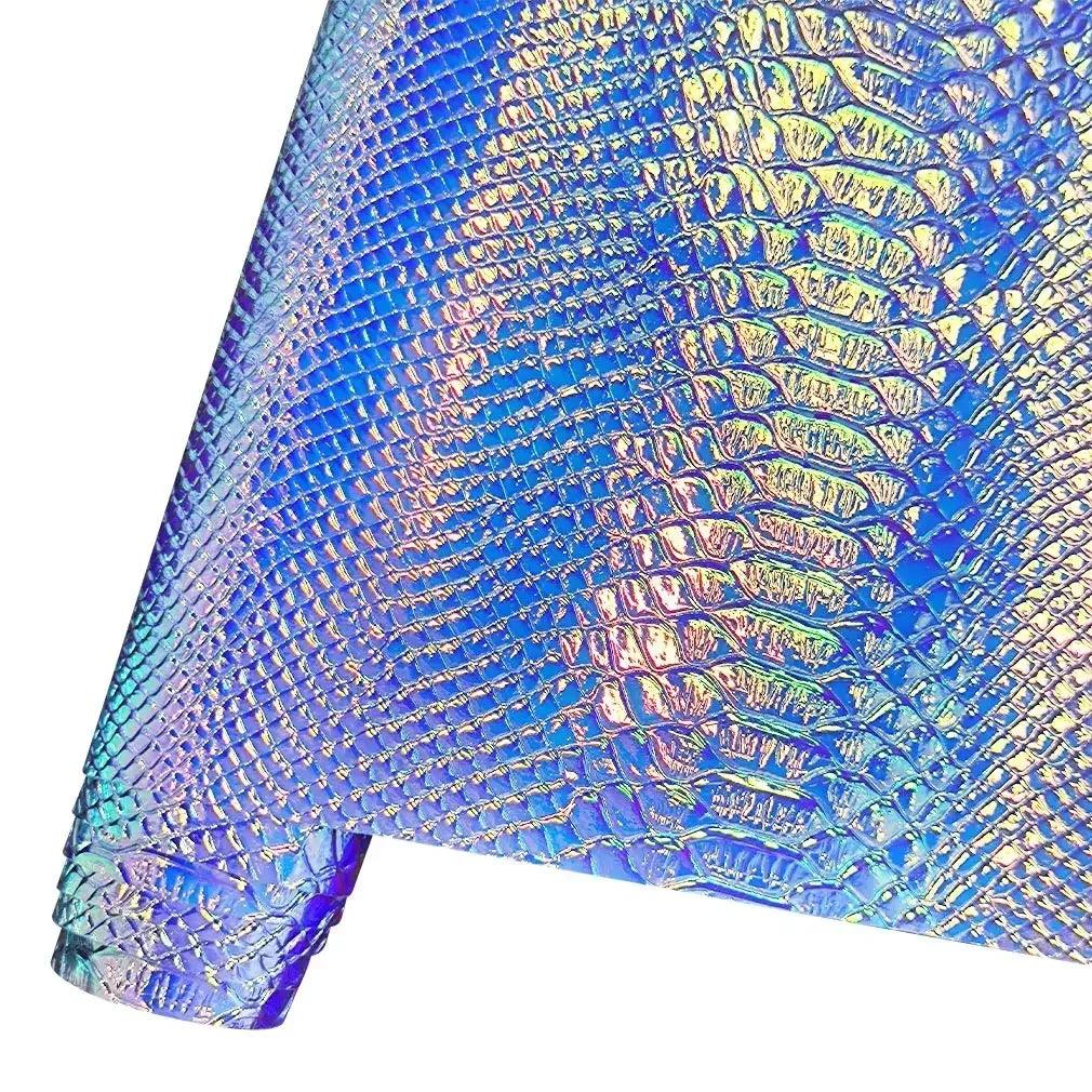 Rynx | Iridescent Holographic Snake Skin PU Leather Craft Roll for Creative DIY Adventures