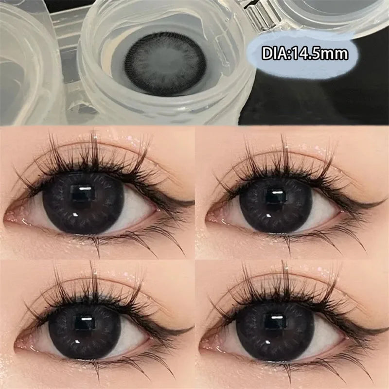 Rynx | 1 Pair High Quality Myopia Colored Contact Lenses Black Large Diameter Lenses Naturally Soft Beauty Pupil New Fast Shipping