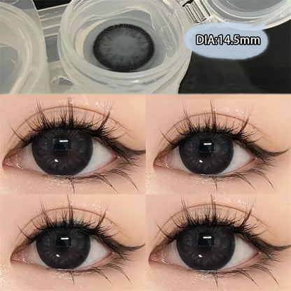 Rynx | 1 Pair High Quality Myopia Colored Contact Lenses Black Large Diameter Lenses Naturally Soft Beauty Pupil New Fast Shipping