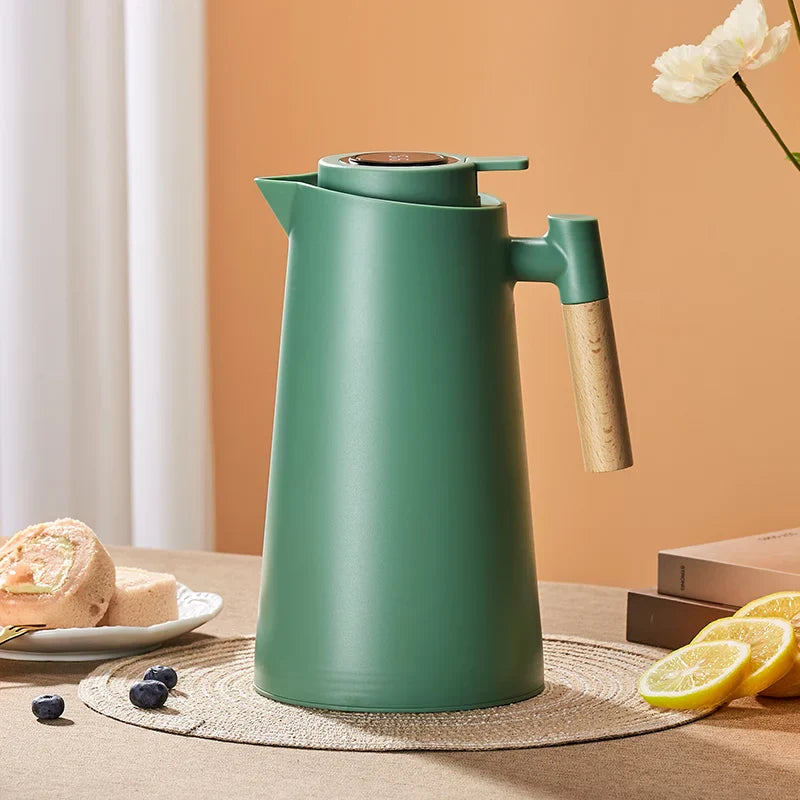 Rynx | Large Capacity Insulation Kettle with Temperature Display - Household Thermos Bottle for Leakproof Insulation, One Key Temperature Display, and More Green 1000ml