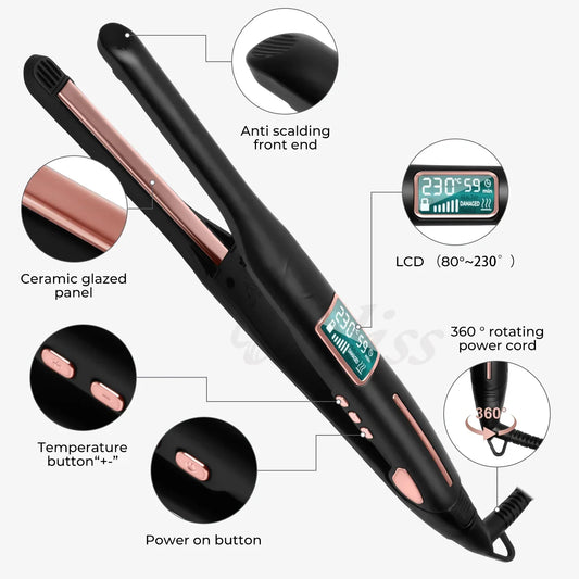 Rynx | Pencil flat iron straightener & curling wand 2-in-1