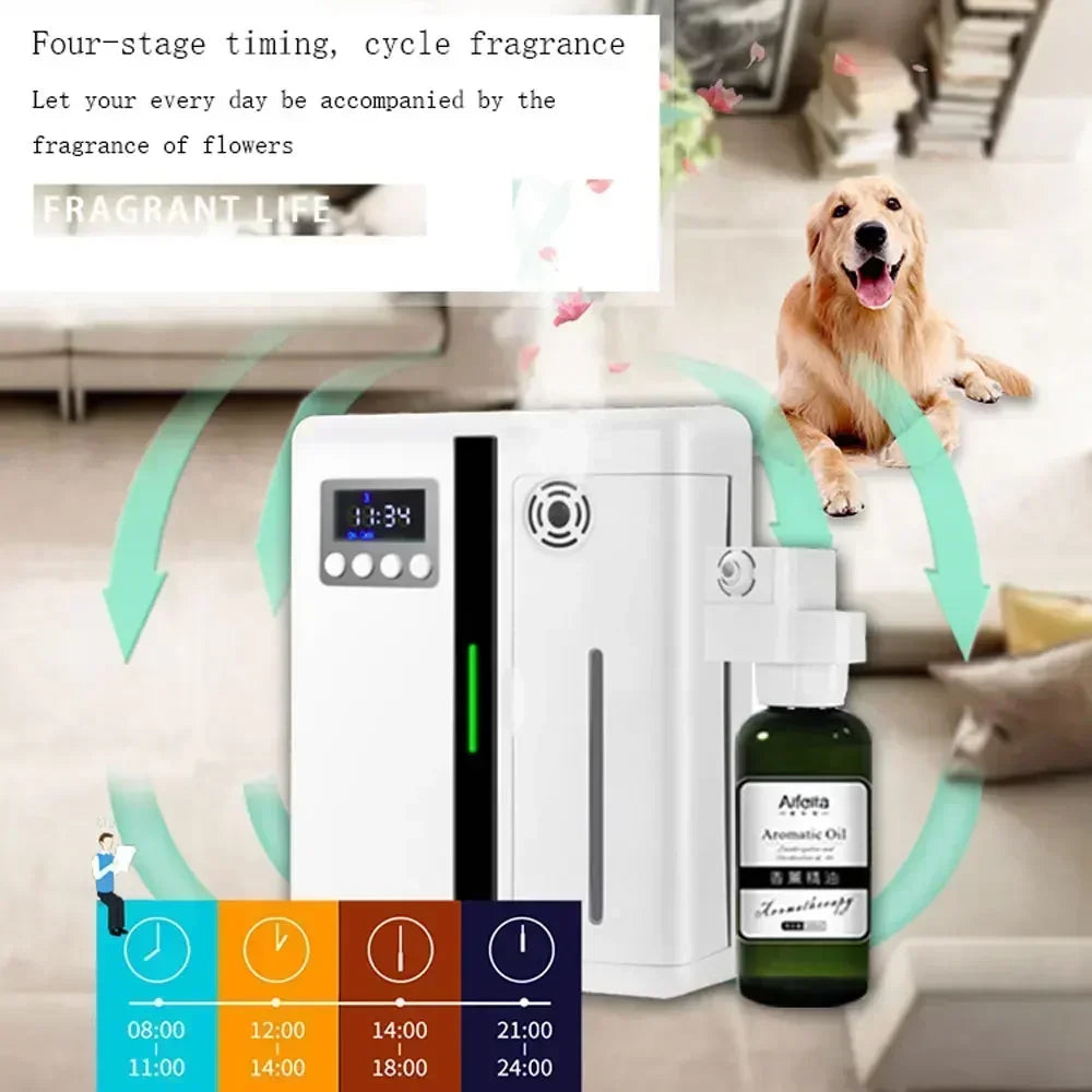 Rynx | Wall Mounted Room Fragrance Diffuser - Bluetooth Essential Oils Diffuser with Built-in Fan, Electric Air Freshener for Home and Hotels