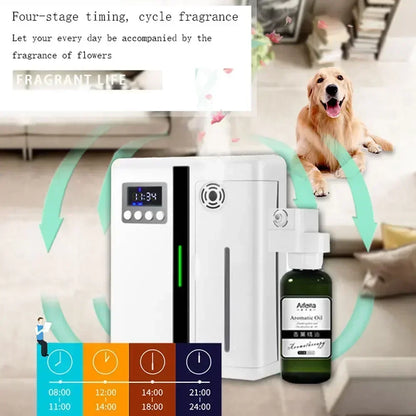 Rynx | Wall Mounted Room Fragrance Diffuser - Bluetooth Essential Oils Diffuser with Built-in Fan, Electric Air Freshener for Home and Hotels