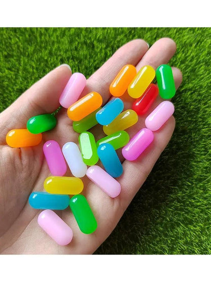 Rynx | Charming Miniature Candy Jelly Bean Beads for Fun DIY Jewelry and Hair Accessories, 21mm