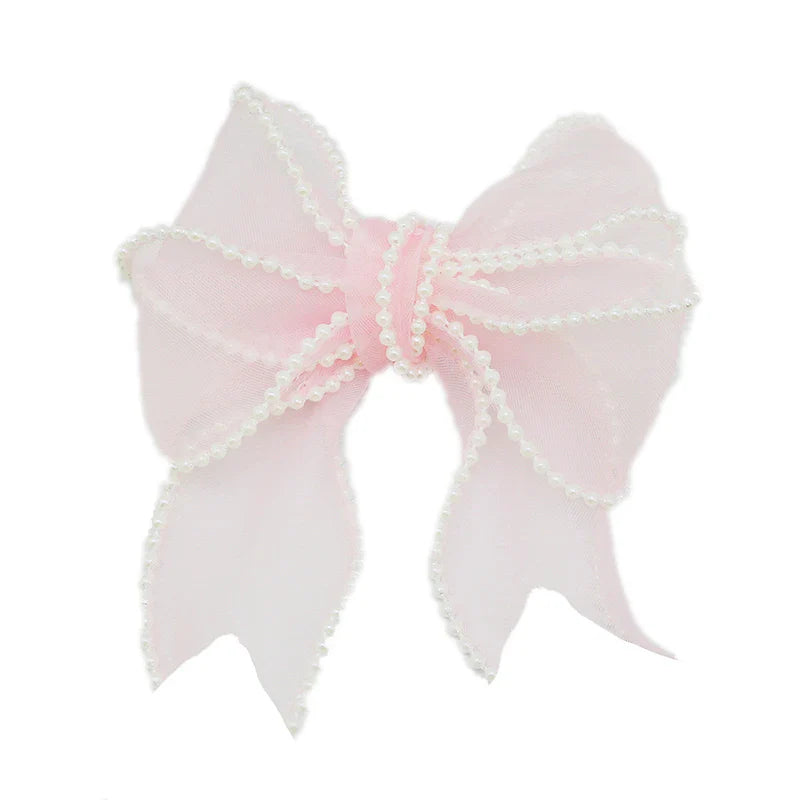 Rynx | (5 Yards/Roll) 4 cm Pearl Edge Organza Ribbon Wave Silk Lace Children Hair Accessories Lolita Handmade Decorative Gift Box Wedding
