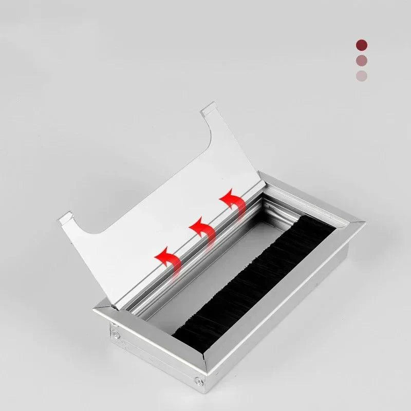Rynx | Slim Rotatable Aluminum Table Cable Management Grommet with Flip-Top Access