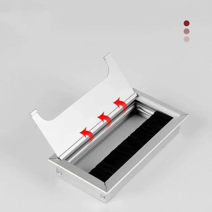 Rynx | Slim Rotatable Aluminum Table Cable Management Grommet with Flip-Top Access