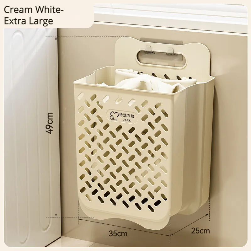 Rynx | Space-Saving Wall-Mounted Folding Laundry Basket - Your Household Laundry and Bathroom Organizer