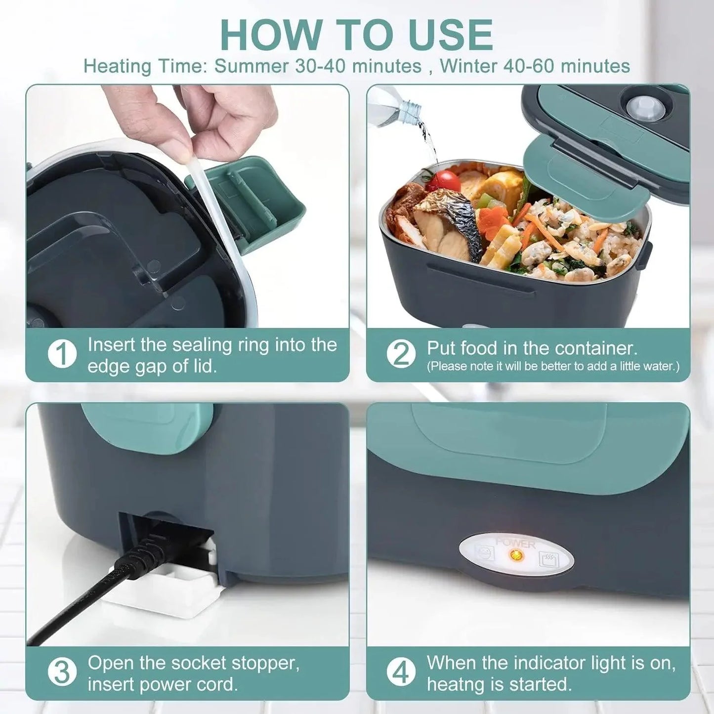 Rynx | Electric portable food warmer with quick heating and leak-proof features