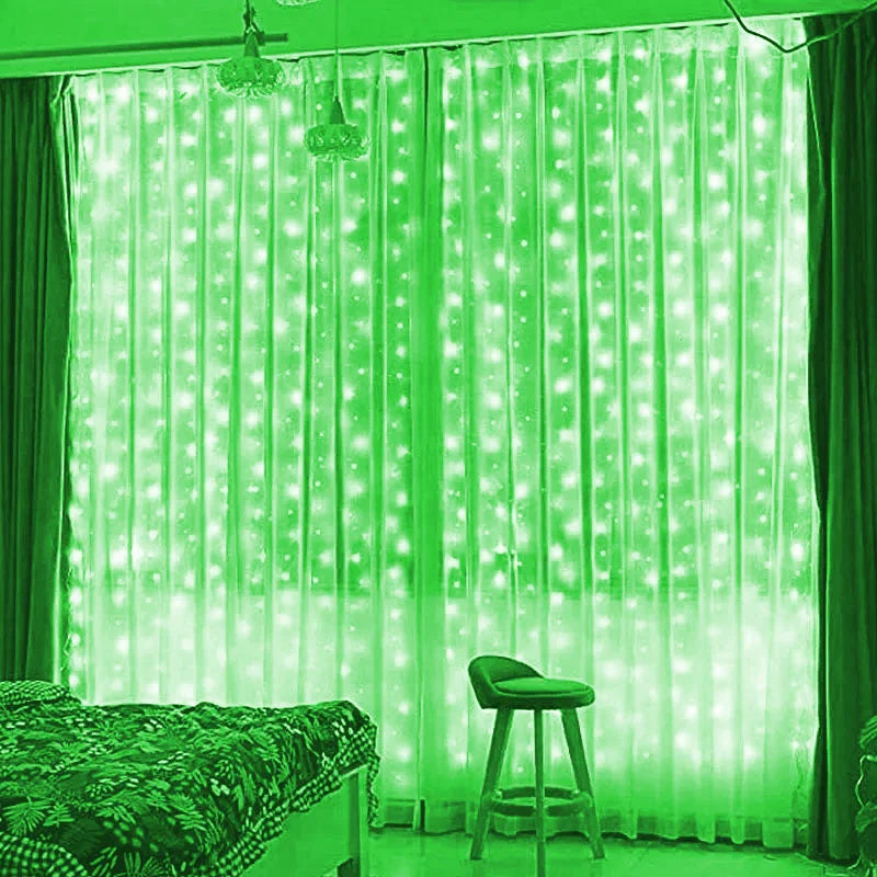 Rynx | 6/4/3M USB Curtain String Lights 8 Modes Bedroom Home Christmas Tree Garland Light Wedding Christmas Holiday Decor Fairy Lights