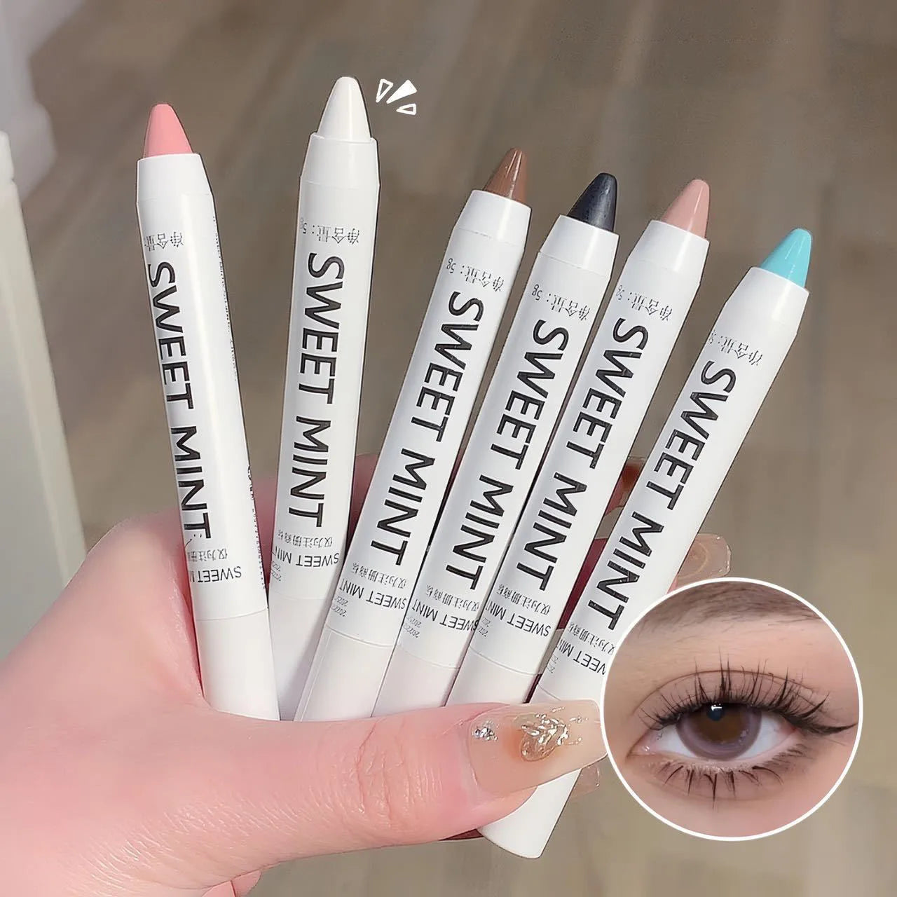 Rynx | White Eyeliner Multicolor Glitter Eyeshadow Pencils Eye Tip Brightening Waterproof High Gloss Silk Spinner Pencil Eye Makeup