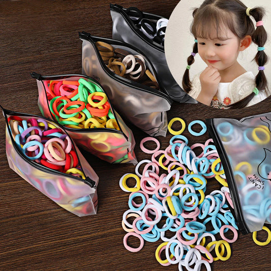 Rynx | 50/100pcs Colored Hair Ties for Kids: Elastic Hair Ties