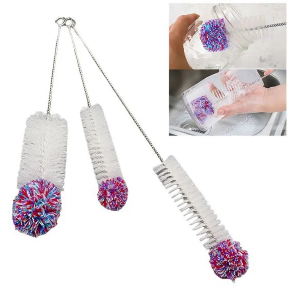 Rynx | Beechwood Handled Soda Stream Bottle Brush | Glassware & Jars Cleaner | Kitchen Cleaning Tool for Drinkware & Wineglass Bottles