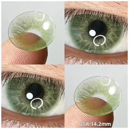 Rynx | 1 Pair (2 pieces) Prescription glasses with diopters colored contact lenses for eye beauty blue green eye color lenses nearsightedness