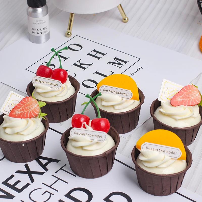 Rynx | 6-piece lifelike cupcake decoration set for food photography and gifts for children - Ideal for refrigerator display