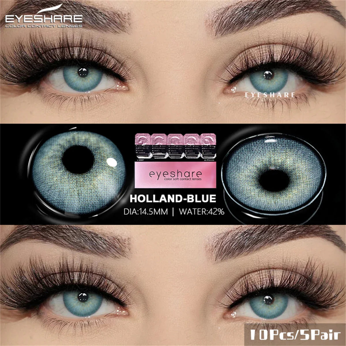 Rynx | Daily Lens 10pcs/5pairs Colored Contact Lenses Natural Gray Contact Daily Disposable 1 Day Use Colored Make-up Lenses