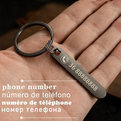 Rynx | Customized Keychain with Personalized Name and Phone Number - Perfect Gift for Boyfriend, Car Keyring Accessory