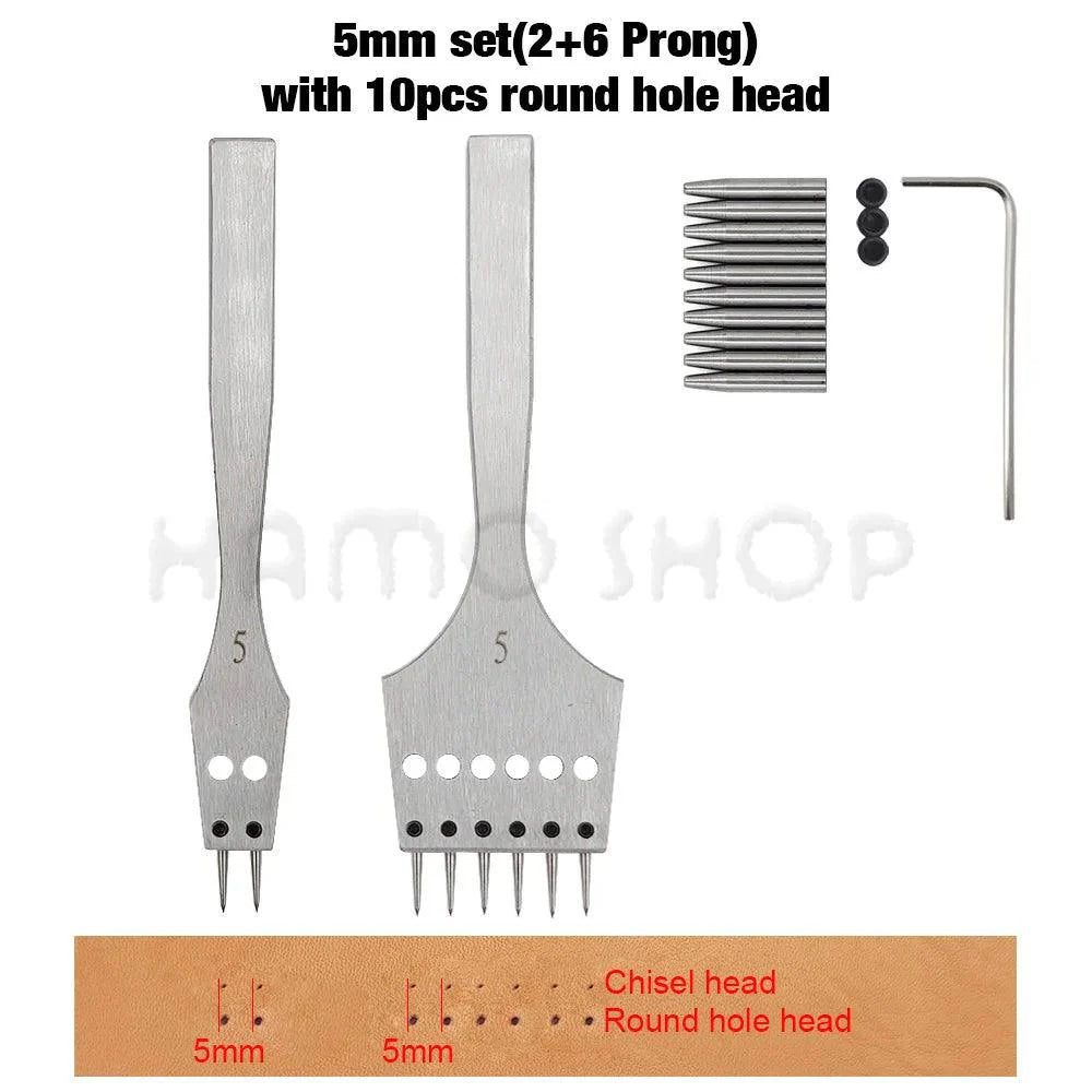 Rynx | Premium Replaceable Round Chisel Tool Set for Leatherworking