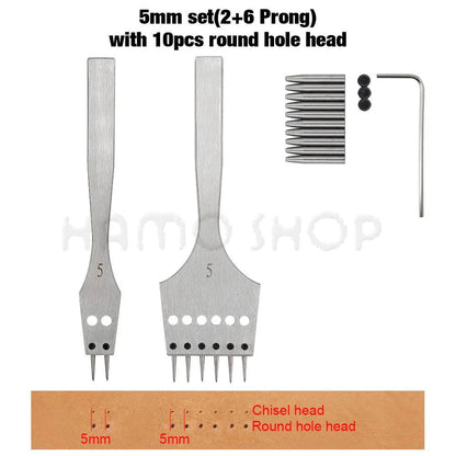 Rynx | Premium Replaceable Round Chisel Tool Set for Leatherworking