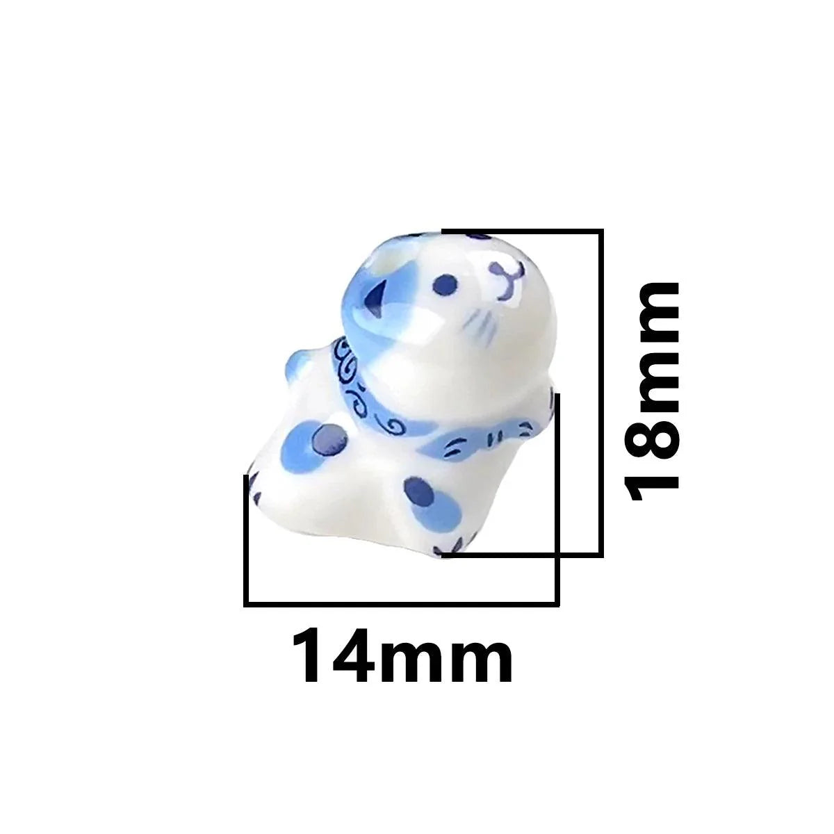 Rynx | Charming anime-inspired lucky cat ceramic beads for creative jewelry projects - 15x21mm porcelain essentials with vertical hole