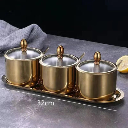 Rynx | Elegant stainless steel spice set with wasabi bowl - Ideal for hotpot, dips and more