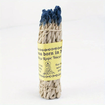 Rynx | 40pcs Handmade Nepal Rope Incense - White Sage and Cedar Aromatherapy, Sandalwood Fragrance for Yoga and Meditation