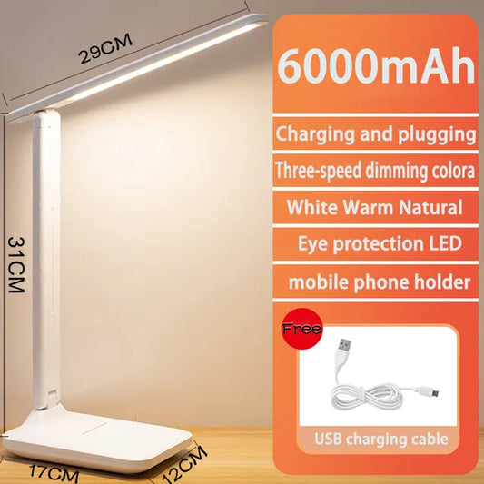 Rynx | IllumaLite LED Table Lamp | Rechargeable 6000mAh | Steplessly dimmable | Foldable Desk Lamp with Touch