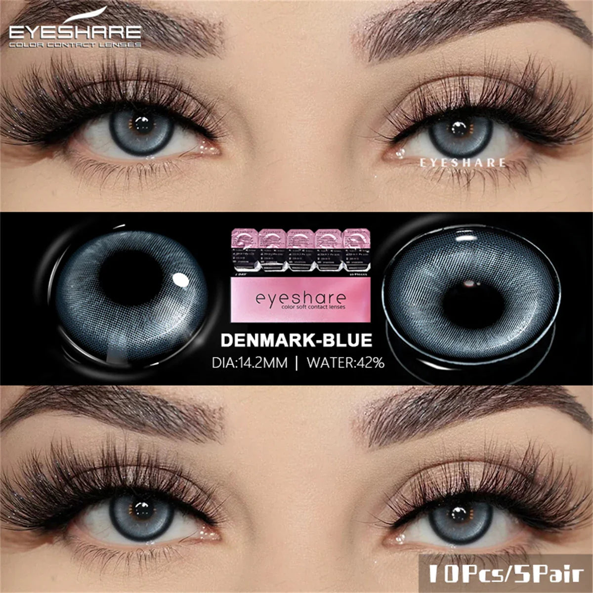 Rynx | Daily Lens 10pcs/5pairs Colored Contact Lenses Natural Gray Contact Daily Disposable 1 Day Use Colored Make-up Lenses