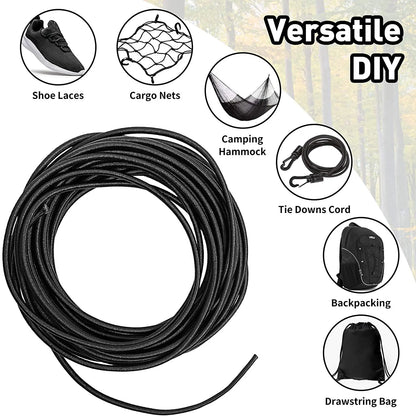 Rynx | High-Quality Strong Elastic Rope – White/Black Rubber Band for DIY Sewing and Crafts, Available in 1/2/3/4/5MM