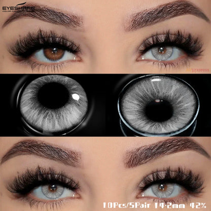 Rynx | 10pcs/5pairs Daily Disposable New Colored Contact Lenses 1Day Daily Lens Fashionable Blue Lenses Natural Brown Contact Lenses