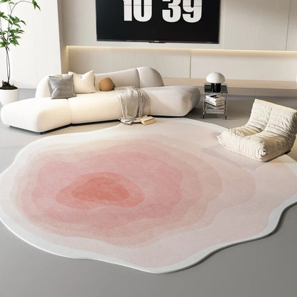 Rynx | Sara Luxe Irregular Pink Fluffy Rug – Soft and stylish for bedroom and living room