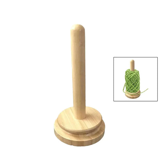 Rynx | 360° Rotation Wooden Yarn Holder: Spinning Knitting Tools - Crochet Holder with Rotating Magnetic Thread Spool, Wool Ball Winder