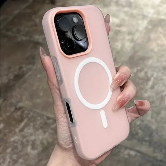 Rynx | Weiche Gummi-Gummi-Bonbons Farbe Für Magsafe Telefonhülle Für iPhone 16 15 14 13 12 11 Pro Max Plus Drahtloses Laden 2 IN 1 Hülle