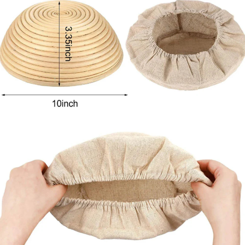 Rynx | Fermented Linen Cloth Cover for Round Rattan Bread Proofing Basket - Bread Dough Banneton Flax Cloth Liner Bag