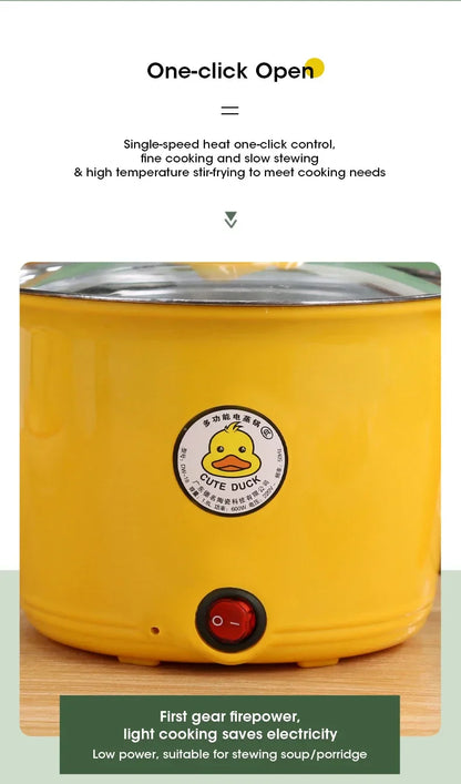 Rynx | 1.8L Mini Electric Hot Pot – Multifunctional Cooking Pot for Noodles & Small Meals, Stainless Steel Liner